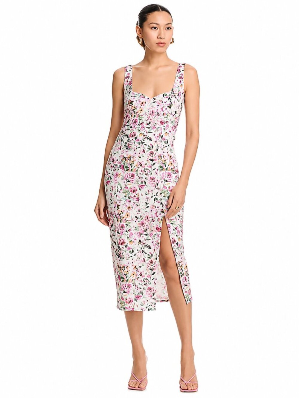 Generation Love Eugenia Floral Linen Midi Dress XS- MSRP $465